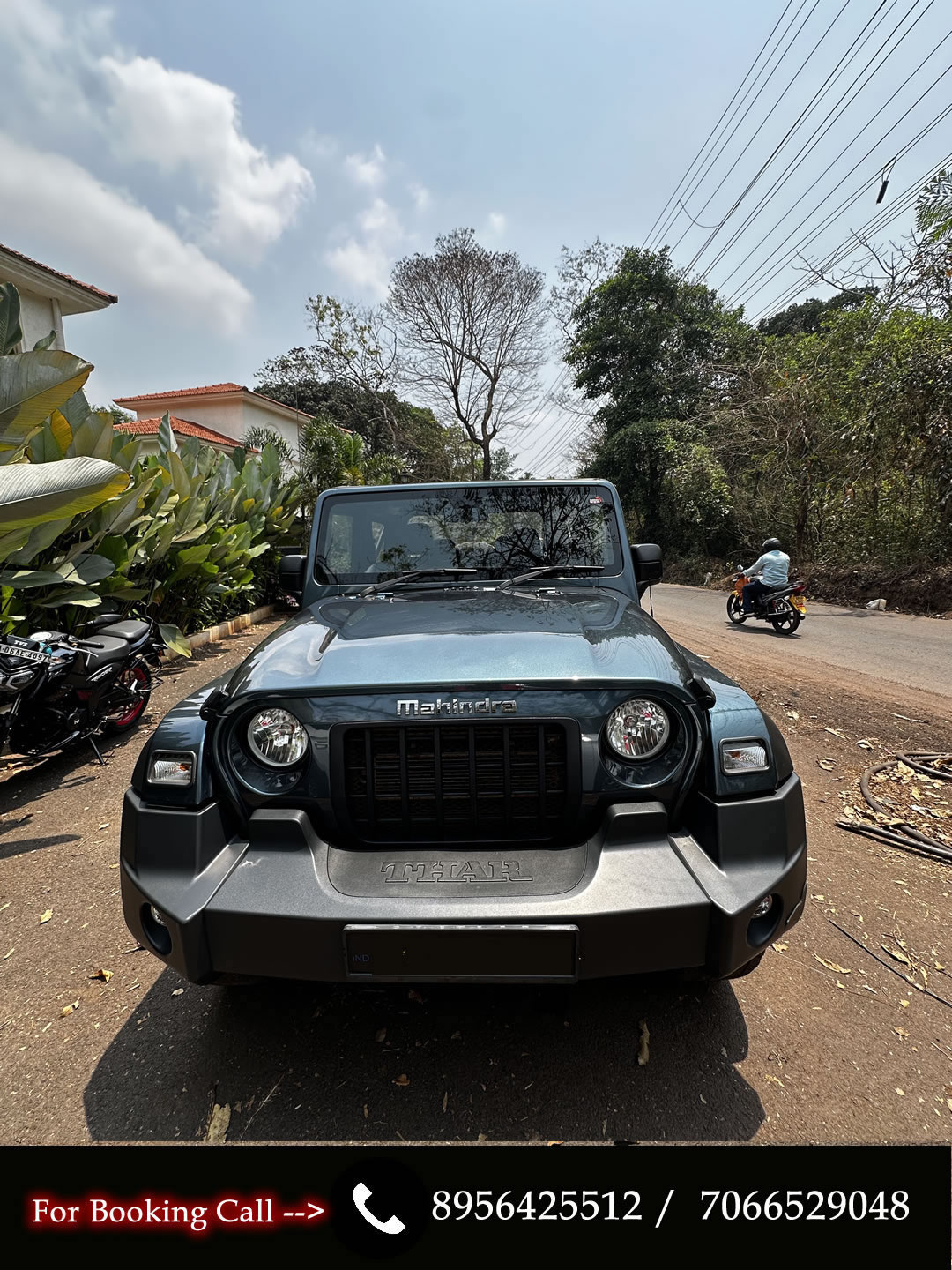 Convertible jeep for rent in Goa